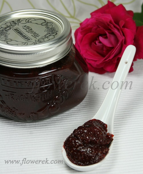 strawberry jam with basil and balsamic vinegar