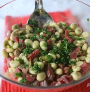 Fava bean salad with a Spanish twist