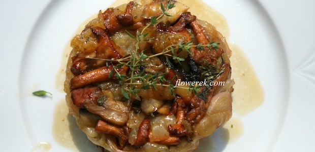 Mushroom tarte tatin with chanterelles