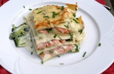 Salmon and zucchini lasagna