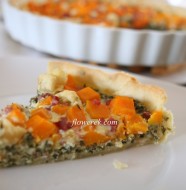 Pumpkin and kale tart