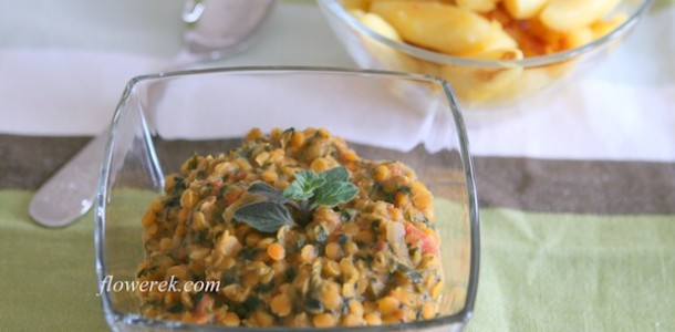 Lentils with spinach
