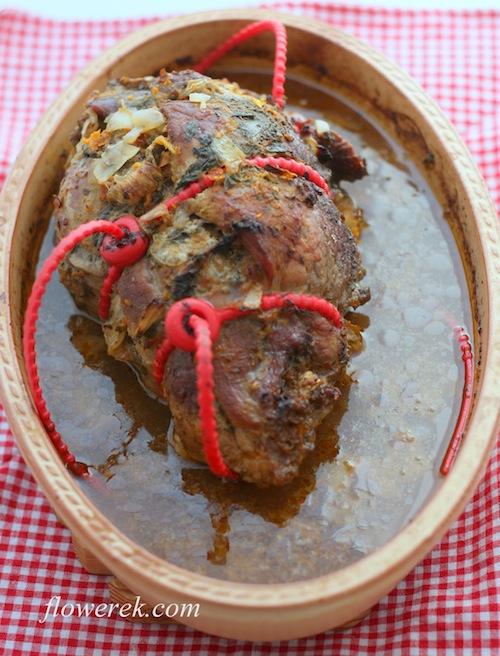 Pork roulade with marjoram sauce