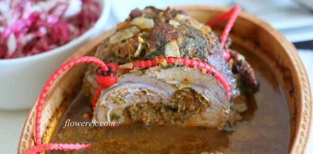 Pork roulade with marjoram sauce