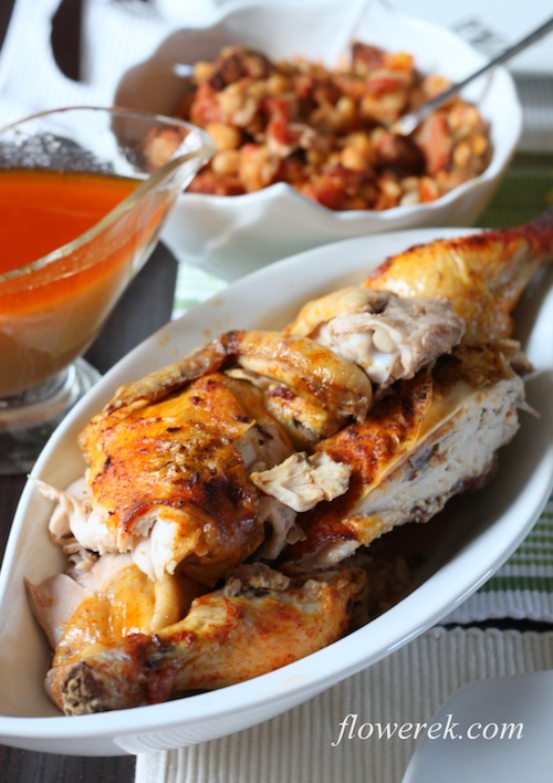 Chicken with chorizo and beans