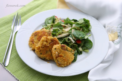 Vegan chickpea and millet patties