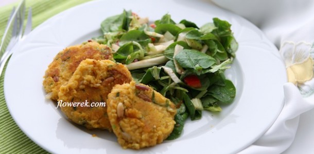 Vegan chickpea and millet patties