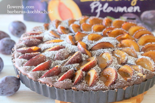 Chocolate plum tart